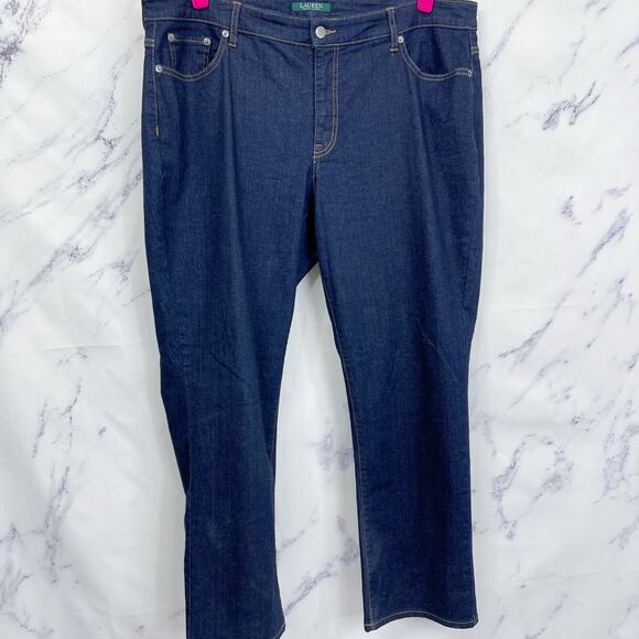 LAUREN Ralph Lauren | Modern Straight Curvy Dark Denim Jeans | 20W - Picture 1 of 11